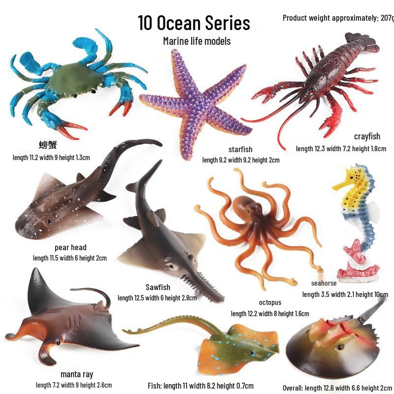 Mini Marine Animal Models: Great White Shark, Beluga, Octopus, Penguin, Dolphin Toys for Children