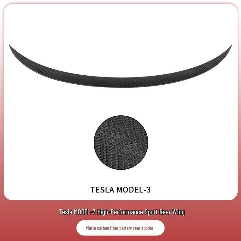 Tesla Model Y/3 Carbon Fiber Rear Wing: Enhances Performance, Reduces Wind Resistance, No Drilling Required.