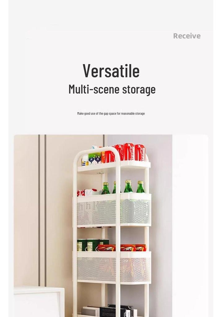 Narrow Gap Multi-Layer Storage Rack for Kitchen and Bathroom