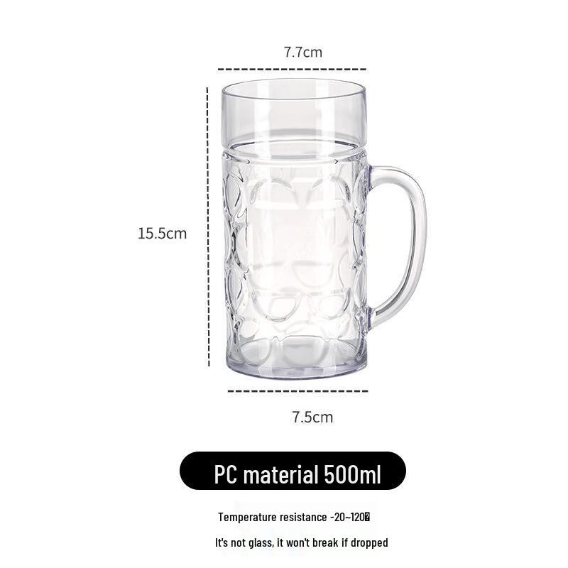 Octagonal Drop-Resistant Acrylic Beer Mug for Bar & KTV