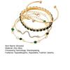 4Pcs/Set Women Bracelet Bangle Hypoallergenic Adjustable Faux Gemstone Rhinestone Snake Bracelet Golden Bangle Fashion Jewelry