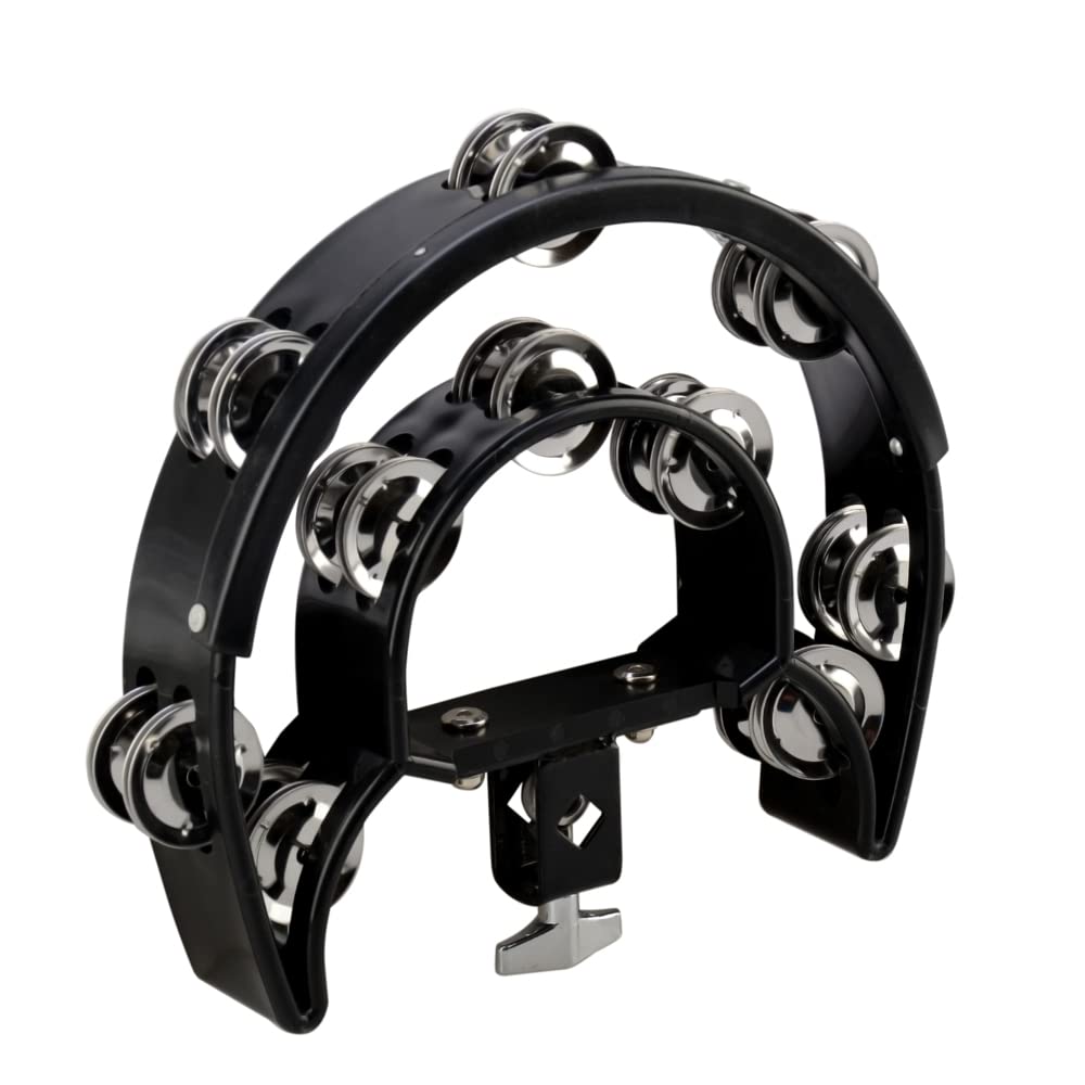 

Hi-hat tambourine with mounting eyebolts (two semicircular, black)