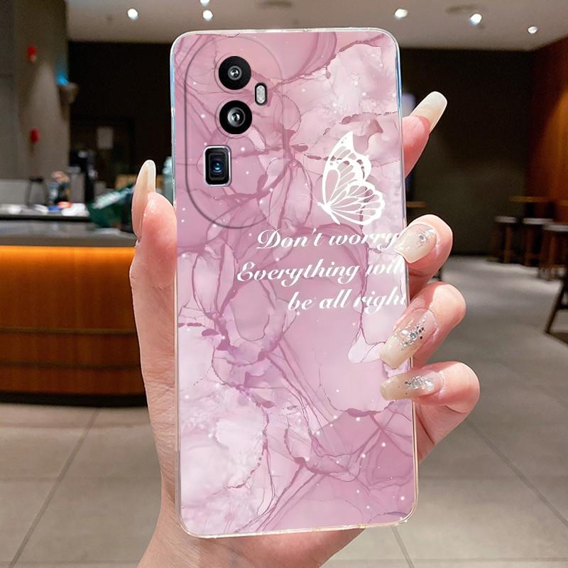 Für OPPO Reno 10 Pro Plus Pro+ Hülle Klar Luxus Mode Schmetterlingsblumen Weiches TPU Silikon Jelly Handyhülle Rückabdeckung