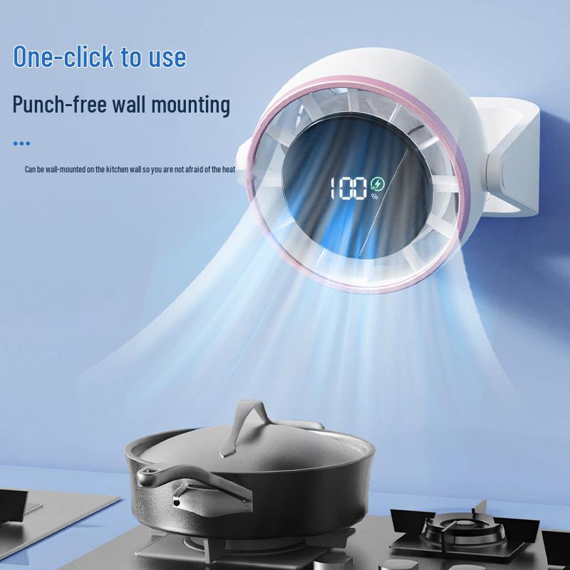 Digital Display USB Rechargeable 100-Speed Desktop Fan for Dormitories