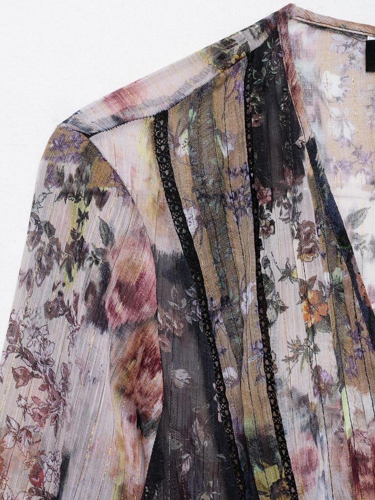 2025 Frühling Damen Europäischer & Amerikanischer Stil Gürtel Bedrucktes Mini-Kleid