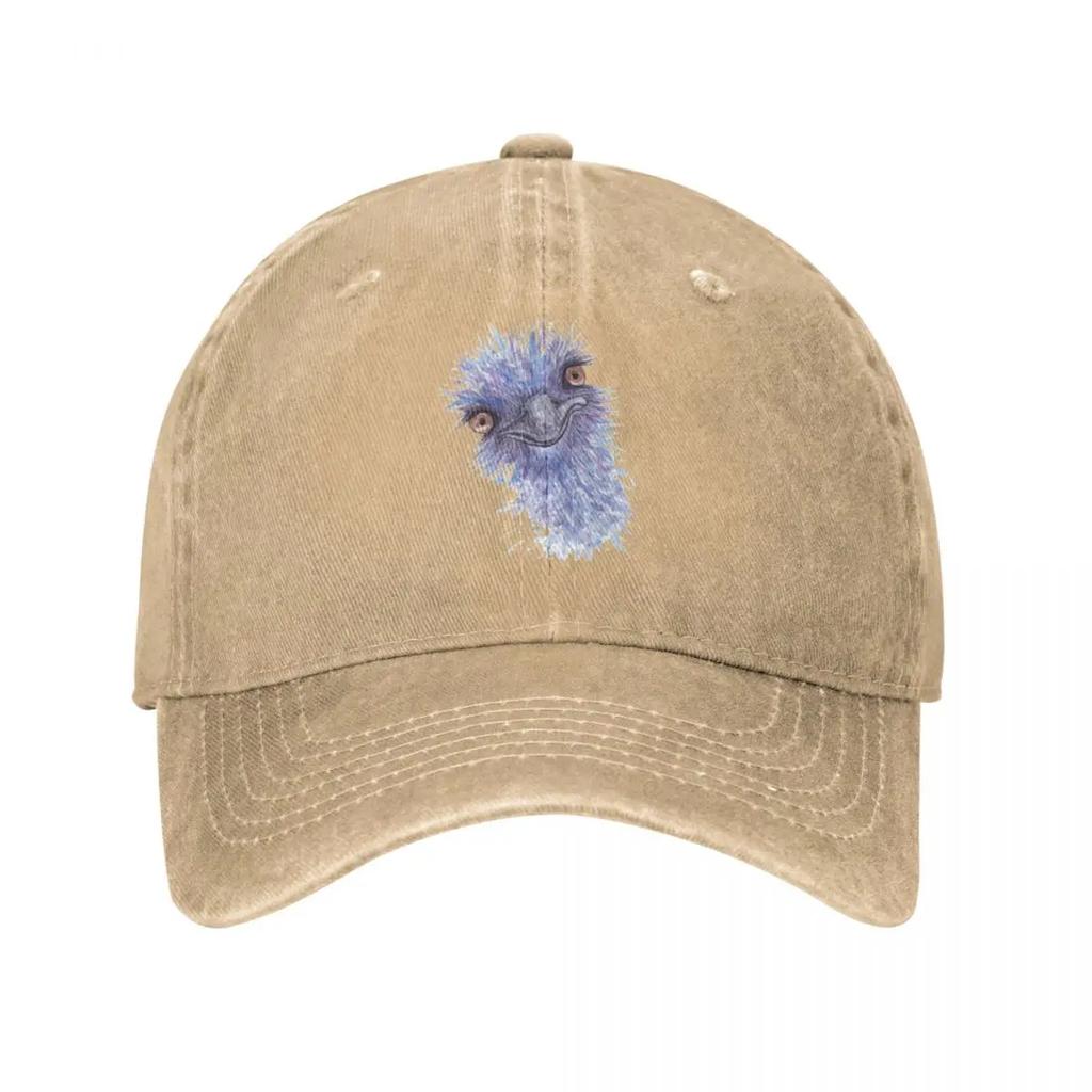Friendly Australian Emu Watercolor Closeup Portrait Baseball Cap Sun Hat For Children Mountaineering Hats For Women Men'S
