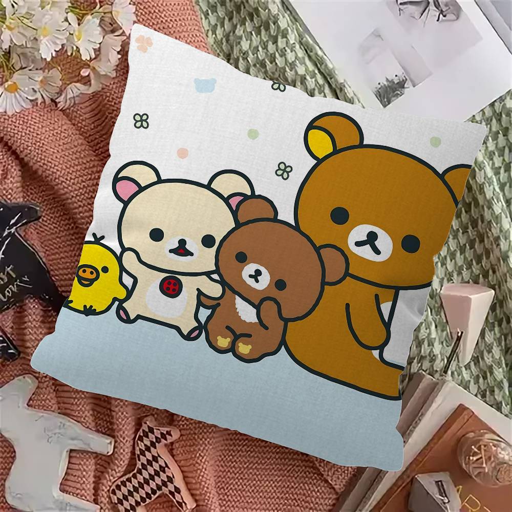 Japan Anime Cute Cartoon R-Rilakkuma Cushion Cover Inches Farmhouse Decor Home Throw Pillow Covers For Couch Decorations