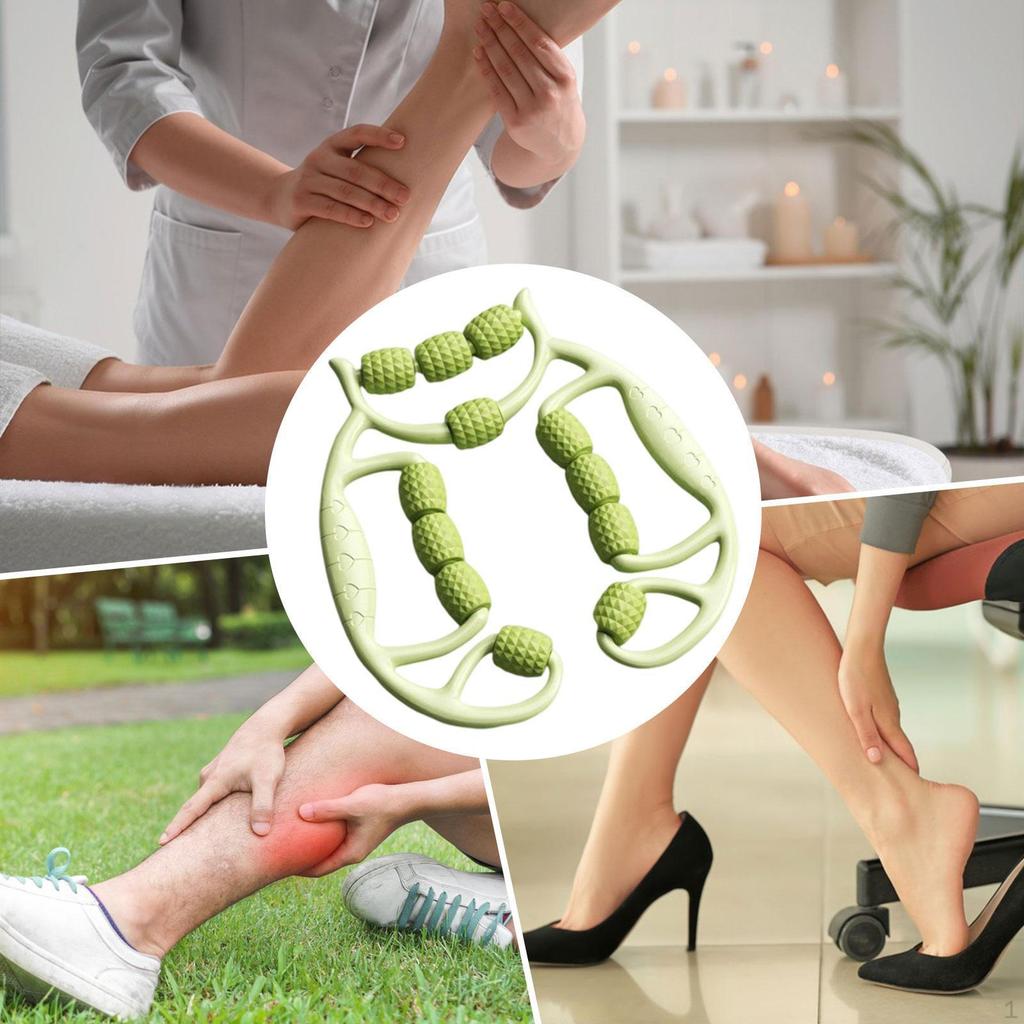 12 Wheel Leg Massage Roller, Muscle Equipment, Ergonomic Gripper, Deep Tissue for