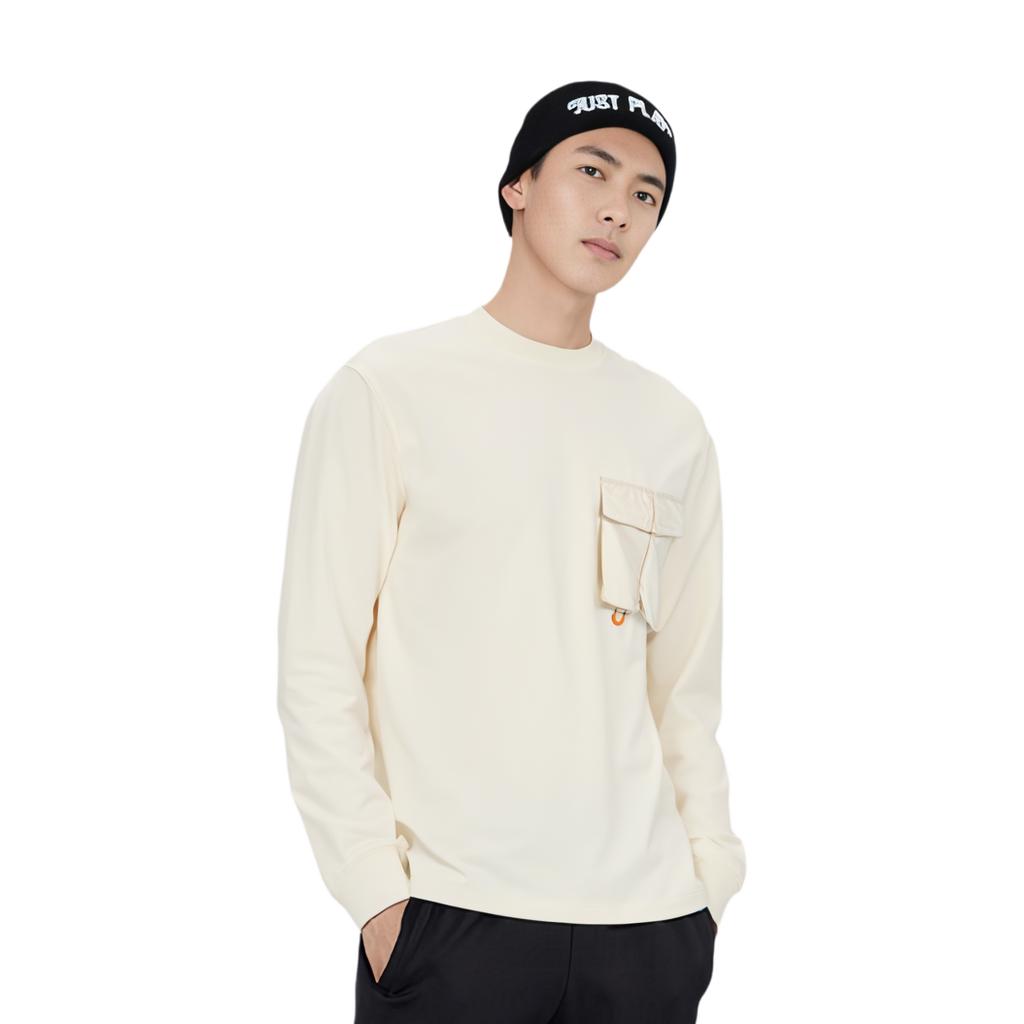 Li Ning Sports Life Collection T Shirt Unisex Ecru AHSU513-1