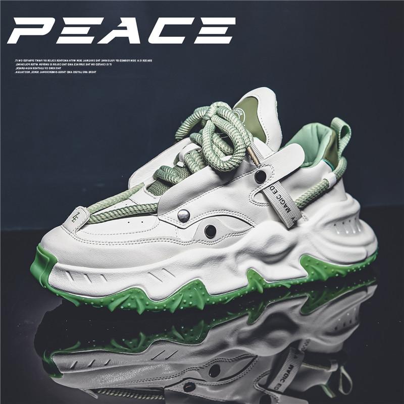Herrenschuhe Herbst Freizeitschuhe 2024 Modetrend Hongkong-Stil Sportschuhe dicke Sohle erhöhend Dad-Schuhe Herren Douyin gleicher Stil