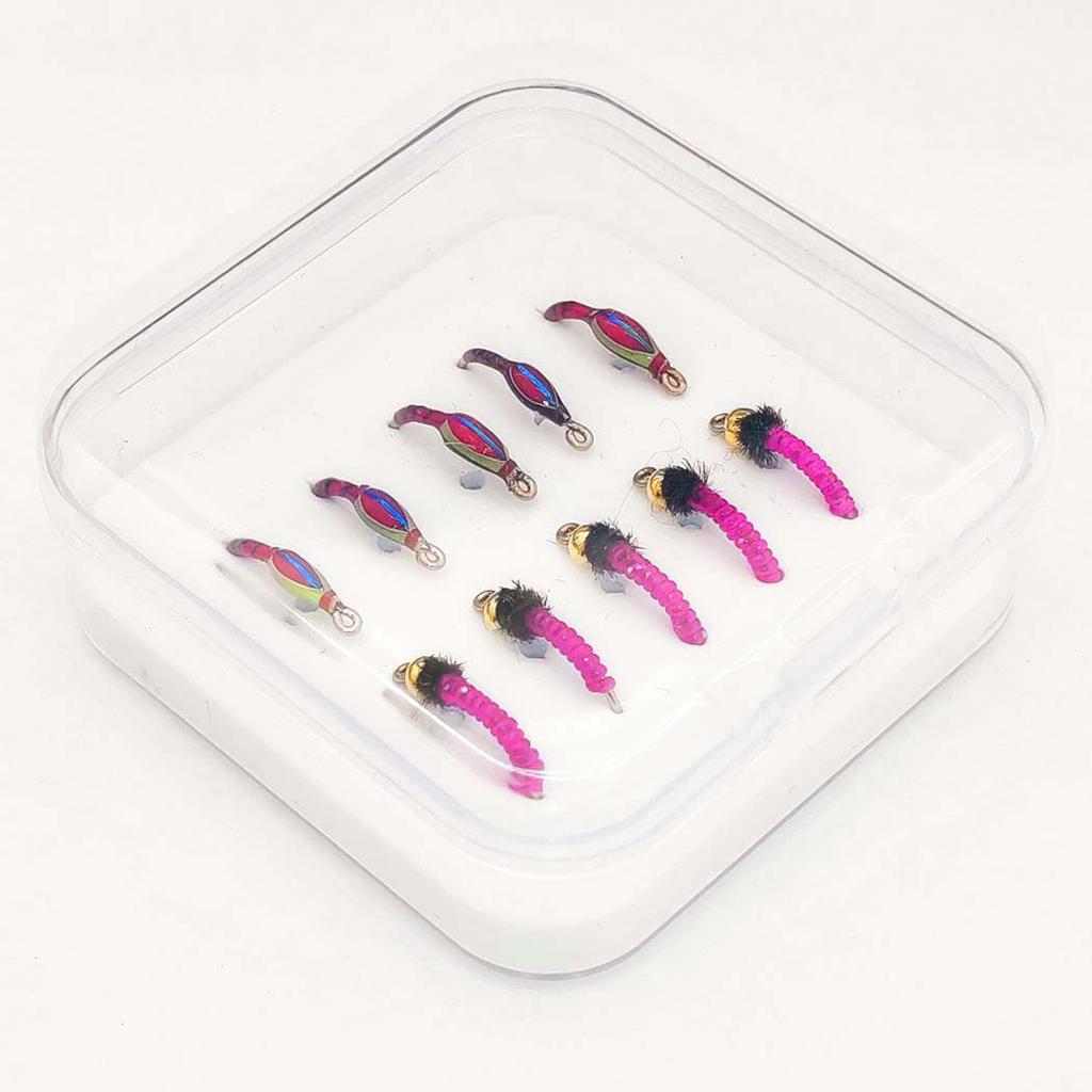 Fly Fishing Flies Bait 6/10Pcs/Set Dry Flies Brass Head Midges Bait&Caddis Midges Bait, for Trout Salmon Pike Fishing Fly Artificial Insect Lures