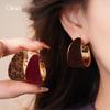 Silver Needle Autumn and Winter Retro Maillard Flocking Round Earrings Earrings Temperament Personalized Earrings