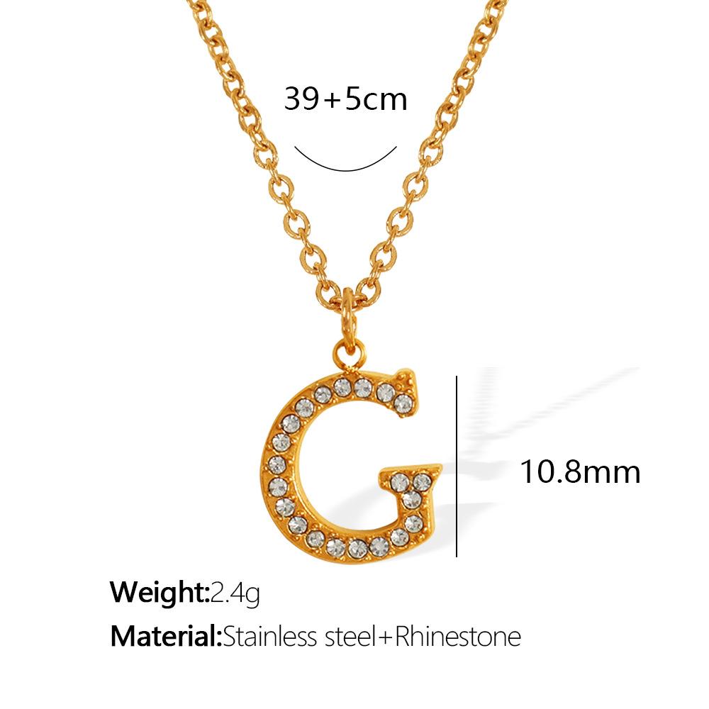 Titanium Steel 26 Letters Elegant And Exquisite Pendant Necklace Light Luxury Fashion Collarbone Chain High Sense Versatile