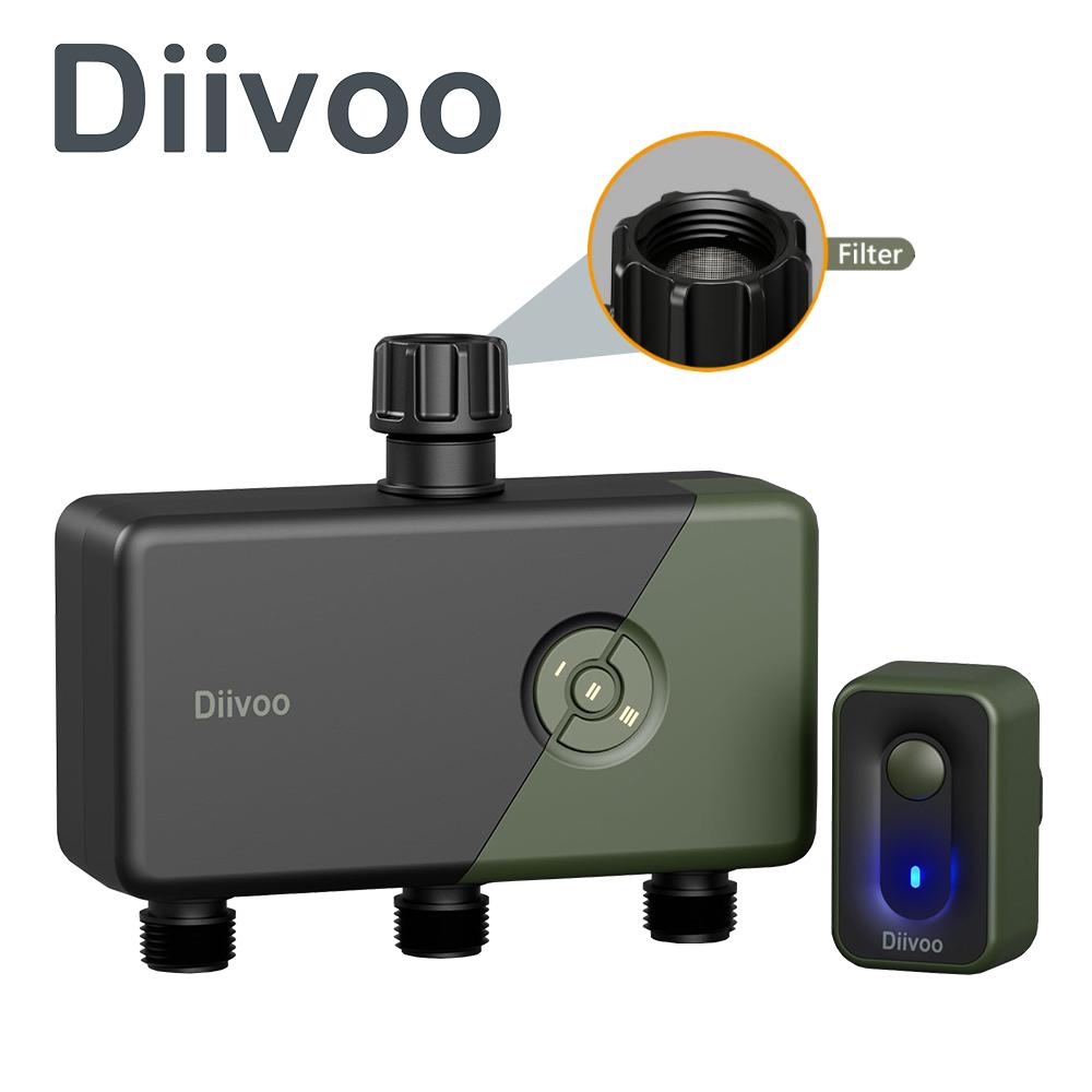 

Таймер спринклера Diivoo WiFi, 1/2/3 зоны, таймер полива с дистанционным управлением и концентратором Wi-Fi, автоматический ручной полив для сада