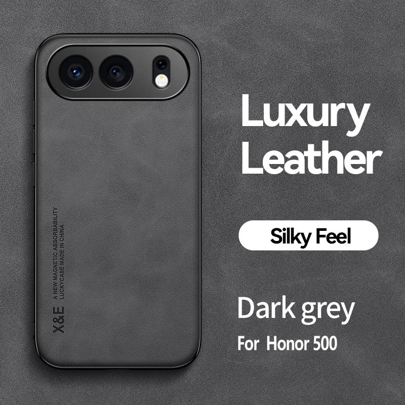 

EUCAGR PU Leather Magnetic Shockproof Back Case For Honor 500 Pro Honor500Smart With Metal Plate Phone Shell For Honor 600 Lite Honor 500 Pro чёрный