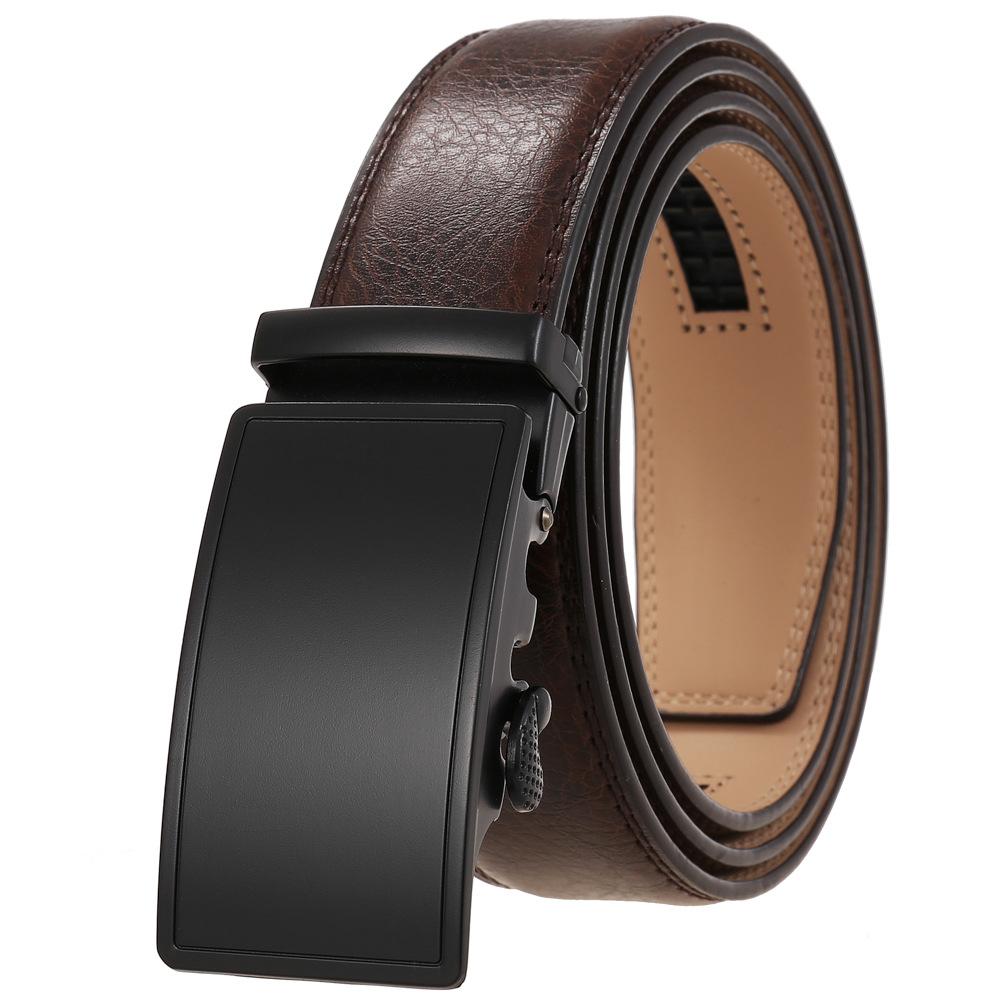 1Pcs Fashion Automatic Buckle Belt, Men'S Belt, Two-Layer Cowhide Ly35-1070-1