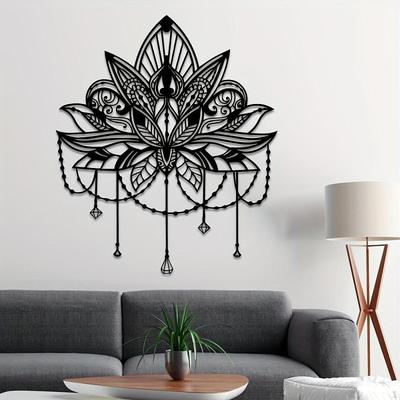 Metalowa Sztuka Ścienna Floral Wiszący Dekor Prezent Rzeźba Rzemiosło Żelazne Rustykalna Dekoracja Kwiat Lotosu