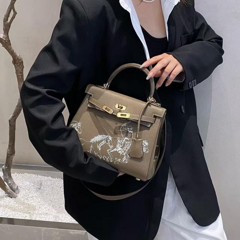 2026 neue Leder-Damenhandtasche Rindsleder erste Schicht Togo weiches Leder Pegasus beschichtete Ententasche grenzüberschreitender Großhandel