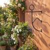 Creative Abstract Shape Wrought Iron Flower Rack Clean Lines Decorative Wall Hooks Rust-Resistant Hanging Basket Brackets Patio