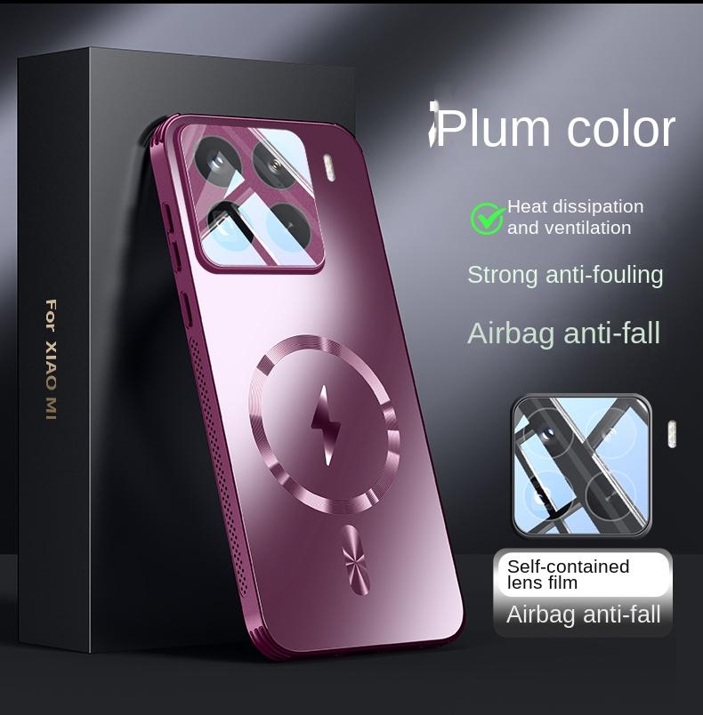 

Для Xiaomi Mi 15 Pro Чехол Твердый Матовый Магнитная беспроводная зарядка Защита Объектива Задняя крышка Чехол Для Xiaomi Mi 15 14 13 Pro Корпус For Mi 13 Pro фиолетовый