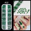Nail Art 12 Grids Colorful Flatback  Gems Diy Manicure Decor 3D Nail Diamond For Makeup, Nails, And Crafts