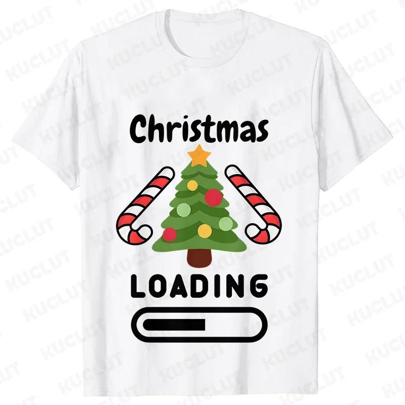 Kerst Laad Grafische T-shirt Dames Kleding Casual Korte Mouw T-shirts Gelukkig Nieuwjaar T-shirt Mode Vrolijk Kerstmis Y2k Tops