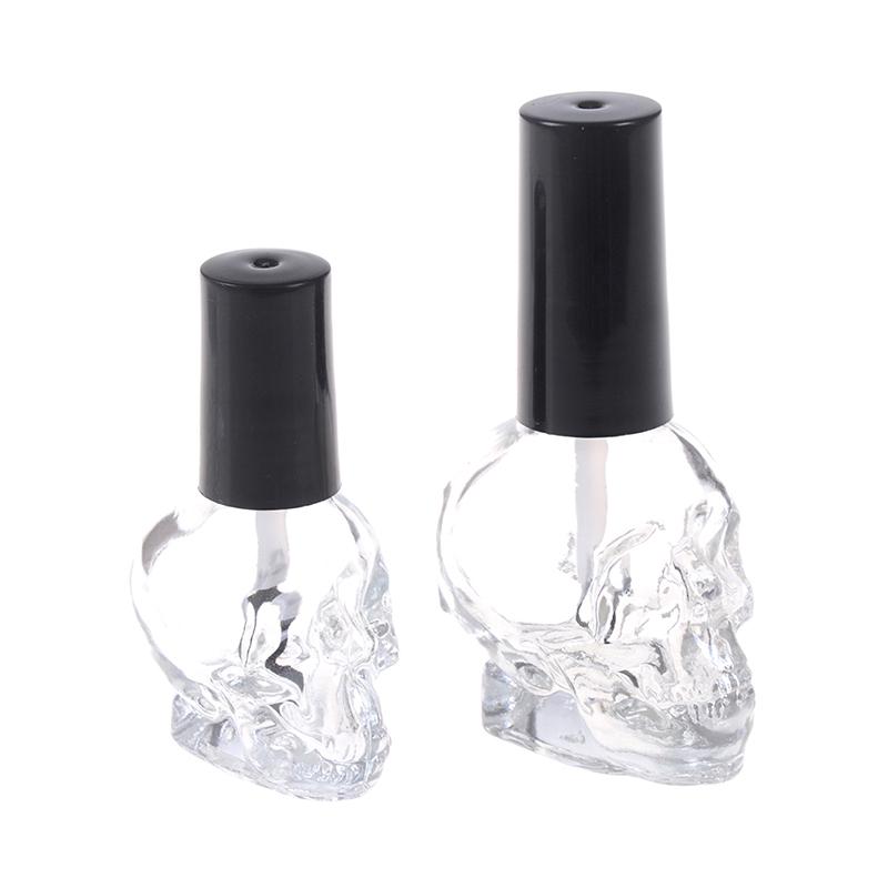 10/15 ml prázdna fľaštička na lak na nechty, číre sklo, s kefkou, plniteľná, naparovaná hlava