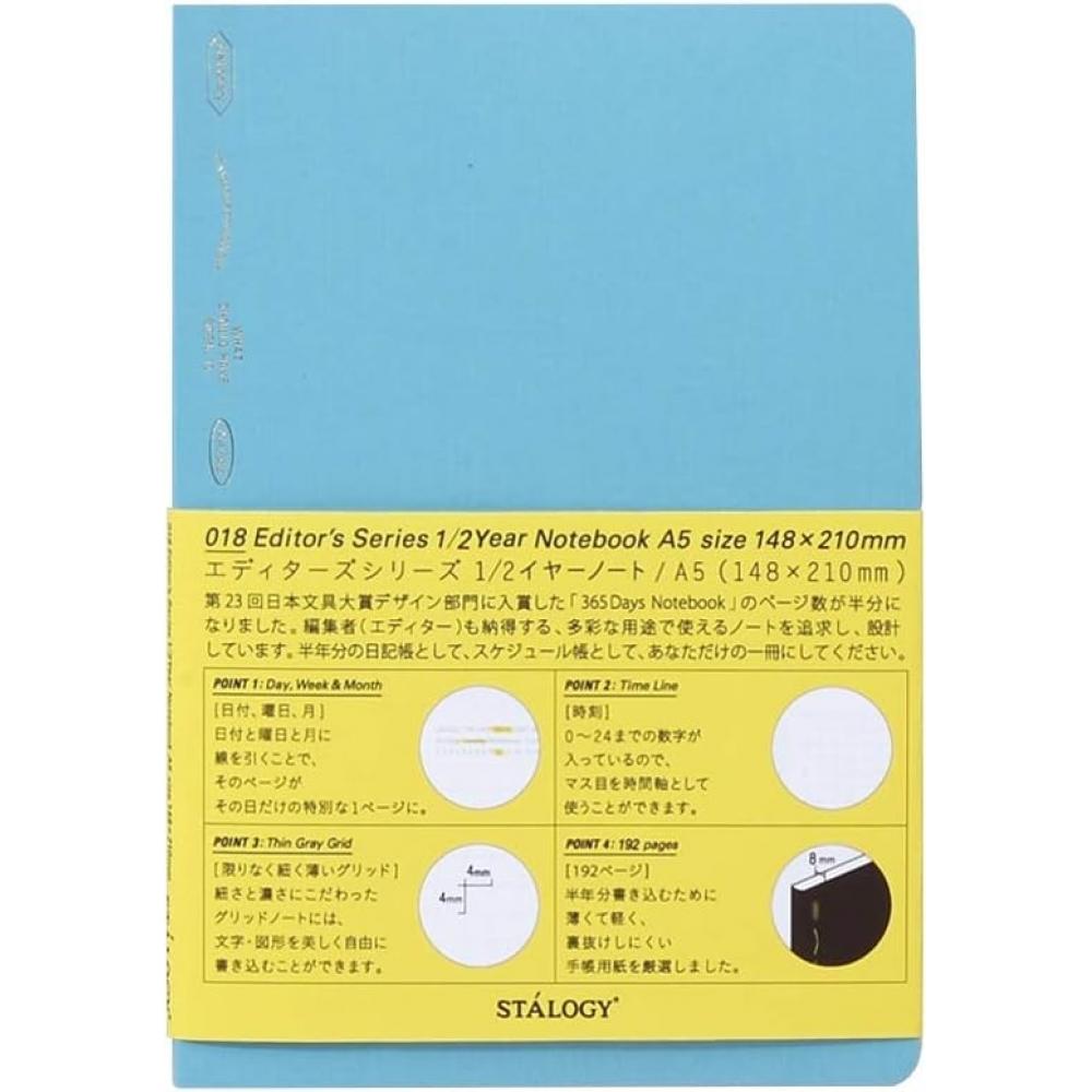 Nitoms Stalogy Notebook A5 Grid 1 2 Year Note Blue S4110 Blue Square 1 2 Year Note