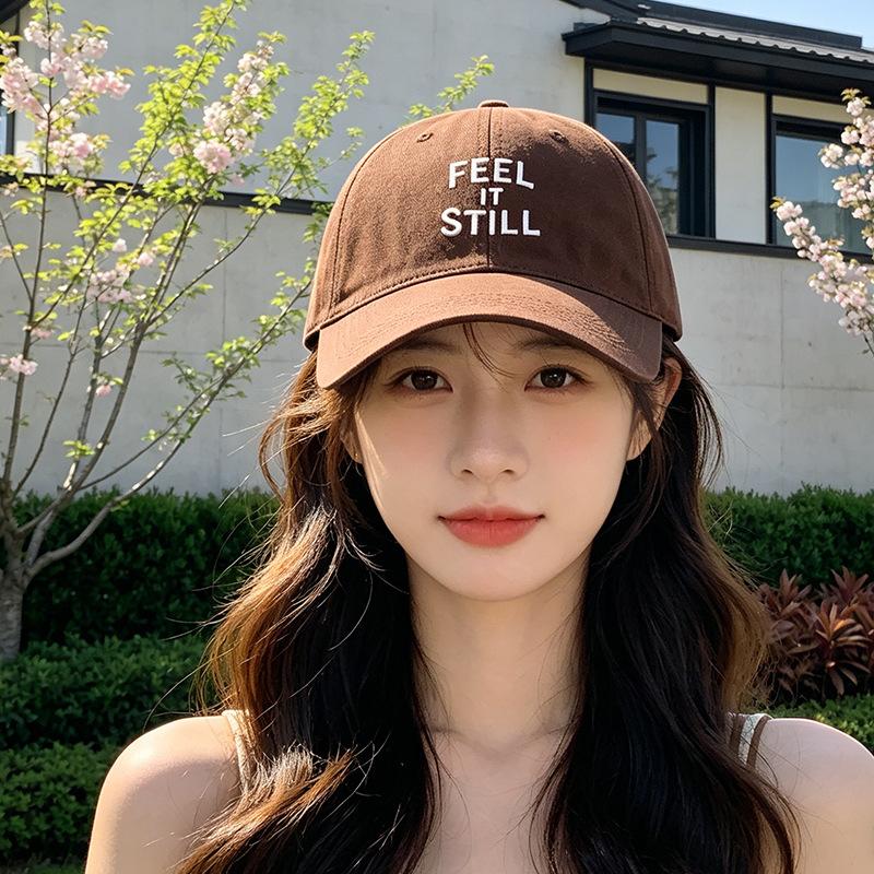 Fashion Hat New Korean ins Letter Embroidery Baseball Cap Wide Brim Big Face Small Peaked Cap Hipster Spring Summer