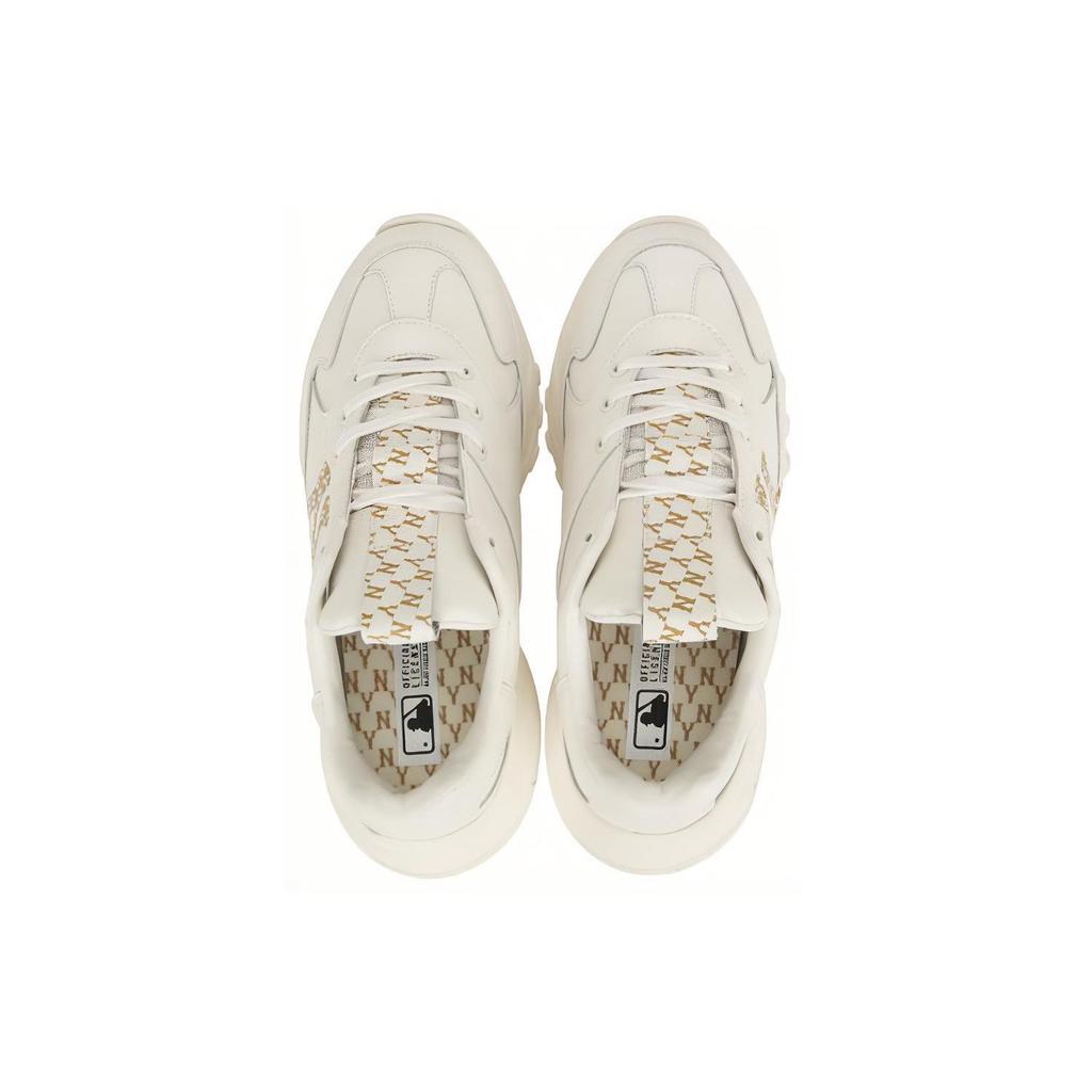 MLB Big Ball Chunky Monogram Comfortable Versatile Height Increasing Low Top Dad Shoes Unisex Sneakers White Platinum 32SHCM011-50I