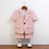 Children Casual Summer Short-sleeved Suit Set Boy's Handsome Photography Catwalk Performance Costume Kids Blazer Shorts Outfit
