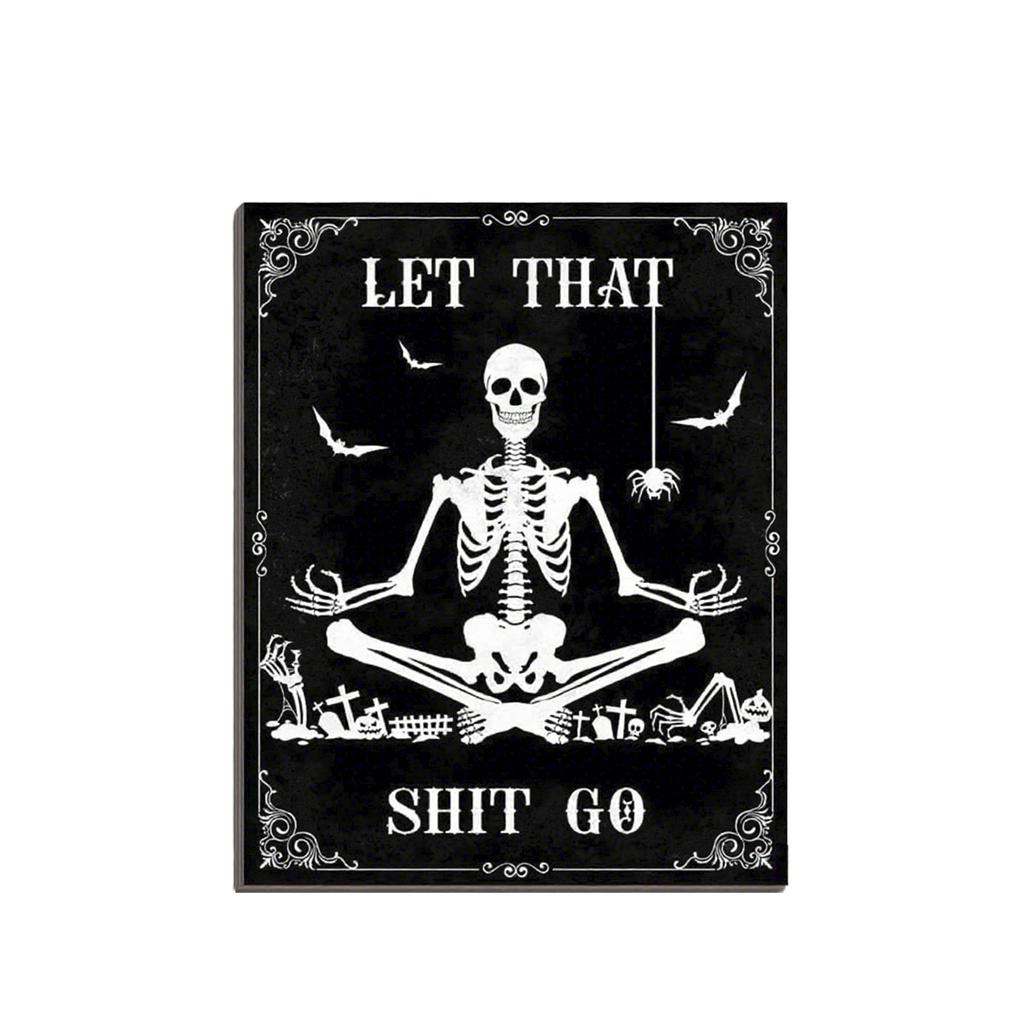 2D Halloween Black Skeleton Doors Festival Party Scene Door And Window Decoration Decoration Wooden Hanging Pendants