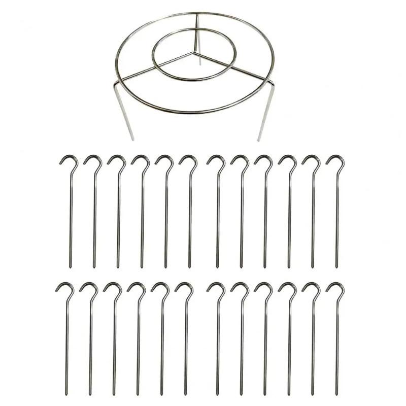 24Pcs Air Fryer Kebab Rack Food Grade Stainless Steel Air Fryer Skewer Stand Enhanced Airflow Design Vertical Grill Holder