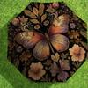 1pc Butterfly Flowers Automatic Folding Umbrella, Heavy Duty 8 Rib Iron Frame,  Suitable for Travel, Daily Use, Birthday, Decor Gift M0104078
