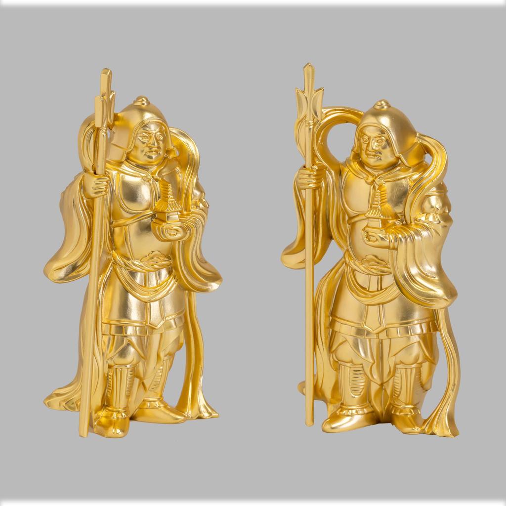 one of the Seven Lucky Gods by Makita Original Buddhist Takaoka bronzeware Bishamonten, (gold-plated/24k gold) Shuun. model statue, (Bishamonten