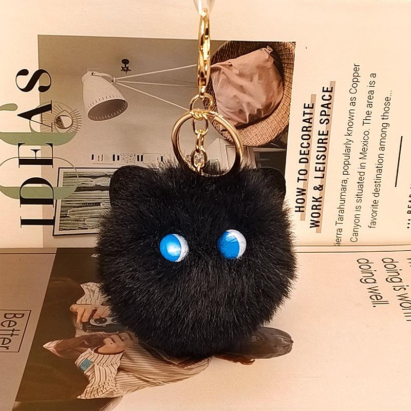 Plush Cat Keychain Kawaii Kitten Cartoon Keyring Ladies Girls Bag Pendant Keychain School Bag Charm Gift