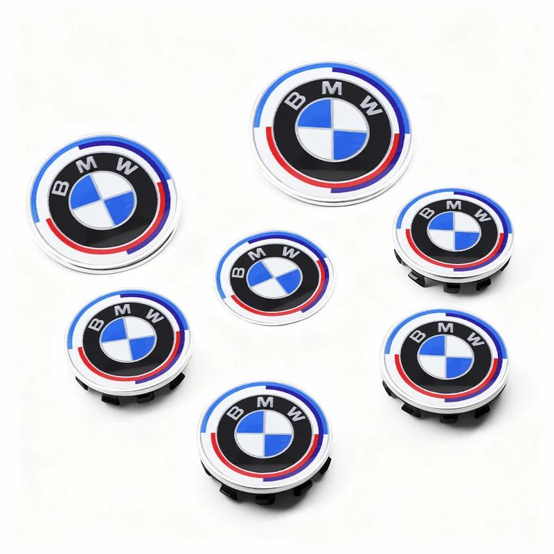 7Pcs Steering Wheel Center Sticker Front Rear Car Badge Wheel Hub Center Cover For BMW M X1F48 E12 F22 F87 X3F25 E61 F16 G15