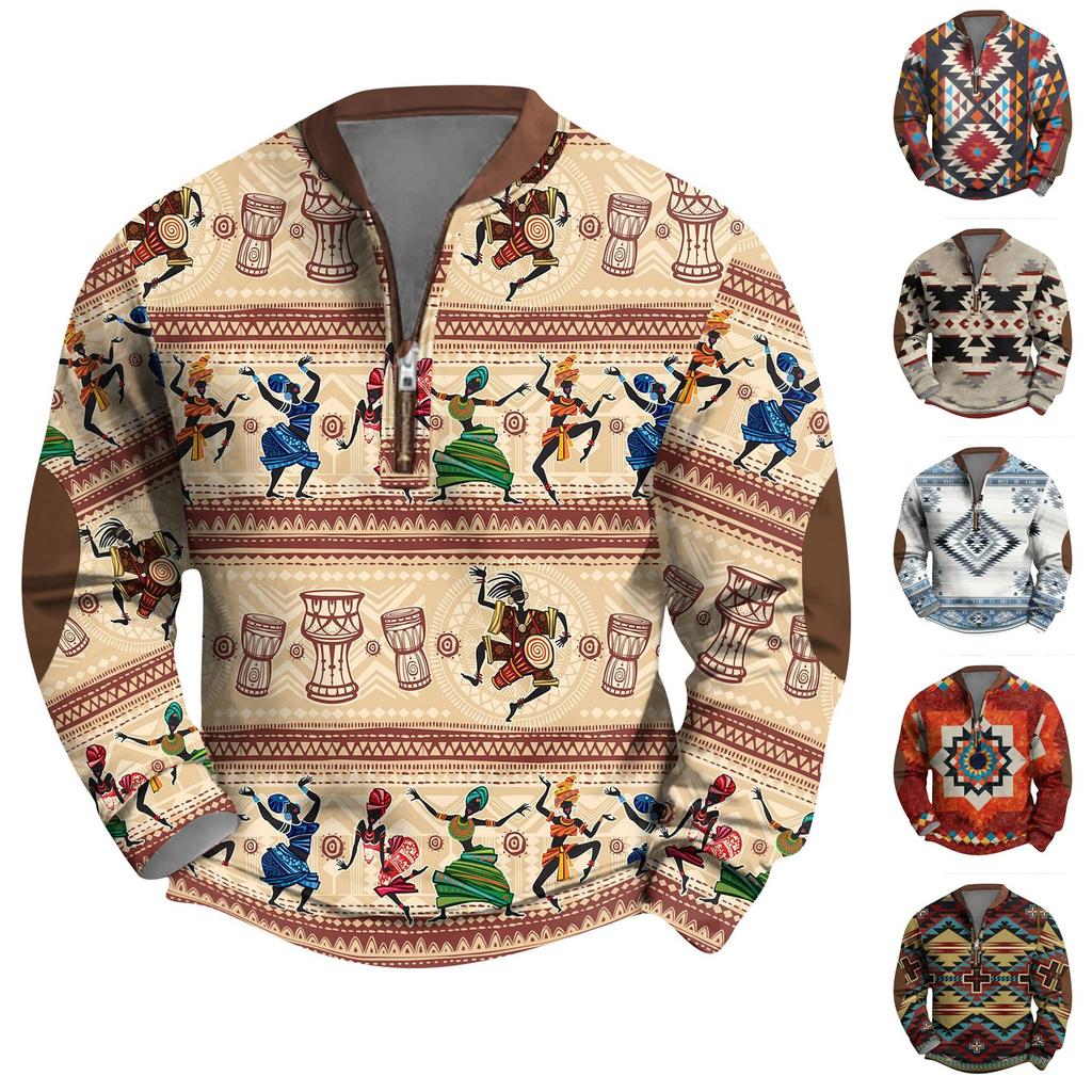 Pánská retro mikina s potiskem s přechodem