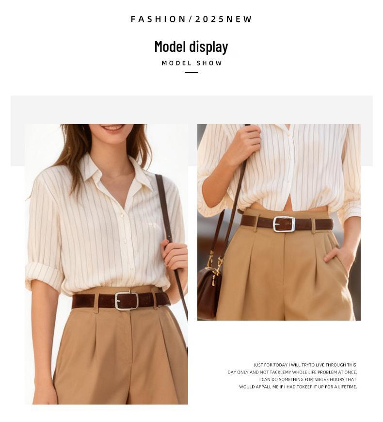 Women's Versatile Genuine Leather Belt - European & American Style for Summer Skirts