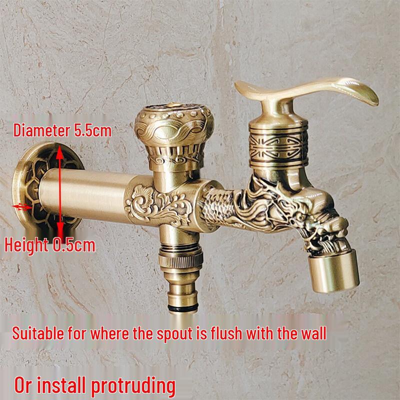 TLXT Full Copper Dual Outlet Extended Faucet