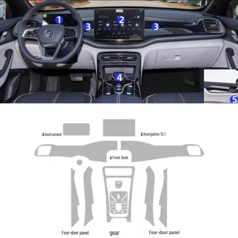 BYD Qin PLUS Interior Protective Film: HD Screen & Gear Shift Protection for Dmi EV Center Console Instrument Navigation.