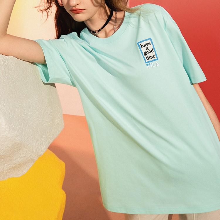 New FILA X HAGT T Shirts Unisex Ice Pink Green F11U229102F-TQ