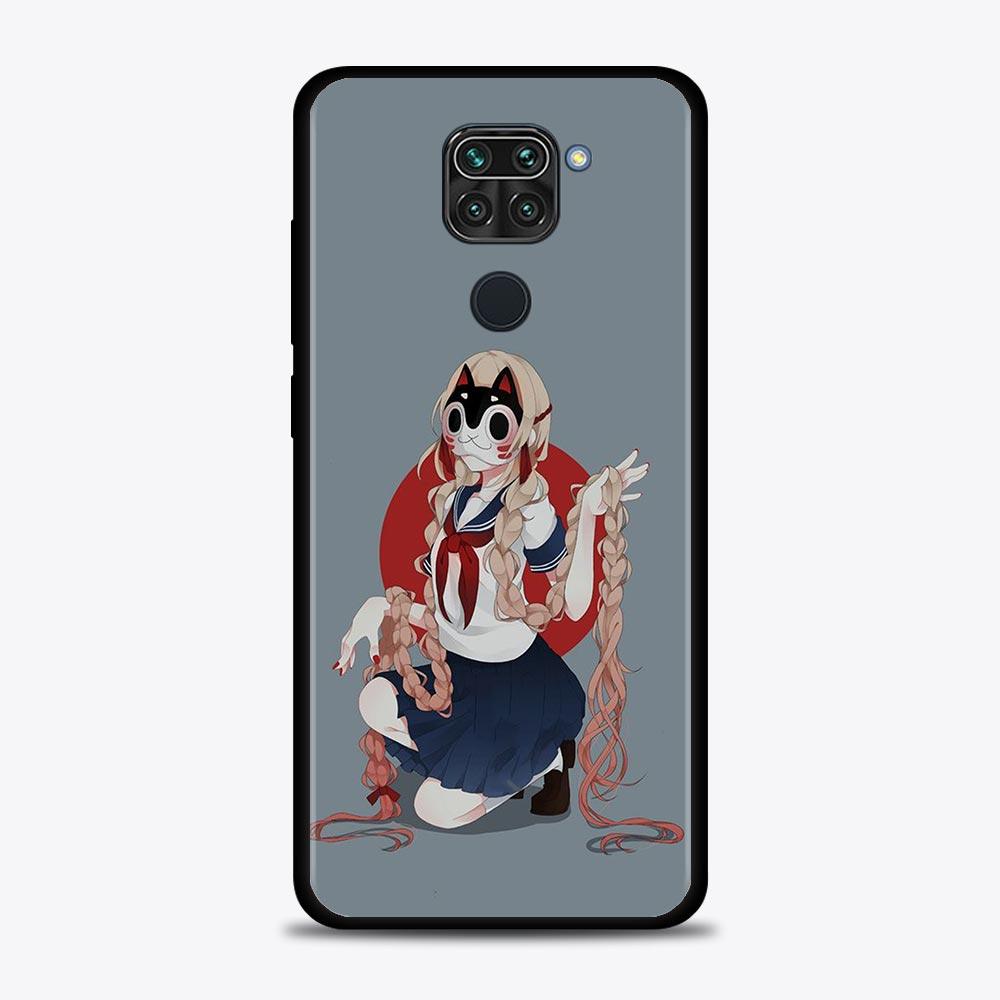 

Чехол для телефона Xiaomi Redmi Note 10 Pro Max 9 9S 7 8T 8 K40 Pro Plus 9T 9C 9A черный мягкий силиконовый чехол аниме маска лисы Redmi K40