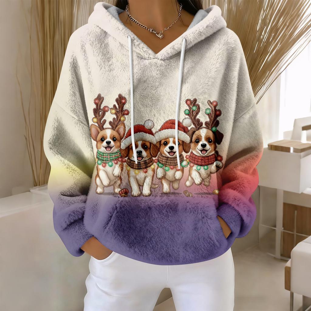 Hoodies For Women Oversized Winter Plush Cute Sweatshirts Pullover Trendy Fall Winter Clothes