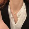 High Sense Korean Style Rose Flower Pendant Necklace Light Luxury Clavicle Chain For Women Jewelry Wedding Banquet Party Gift
