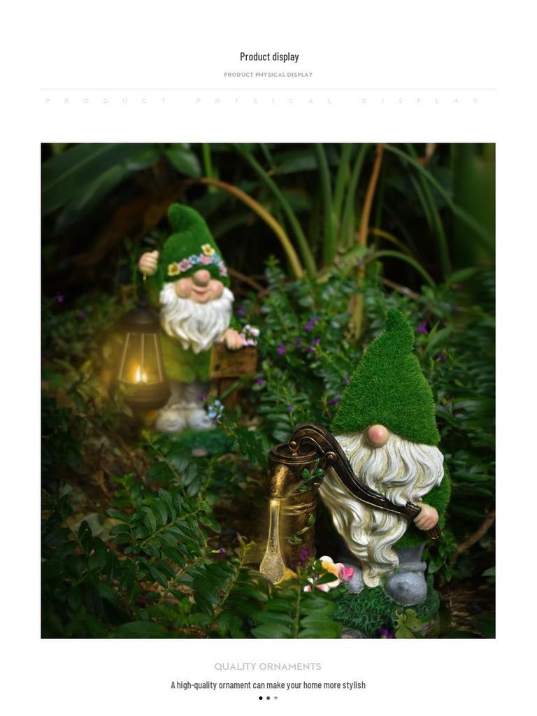 Solar Elf Garden Light: Outdoor Resin Ornament for Villas