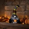 Soft Fabric Figurines Halloween Plush Gnome Decoration, Spooky Boo Swedish Tomte Elf Figurine, Cute Fall Decorations Scandinavian Dwarf Ornament