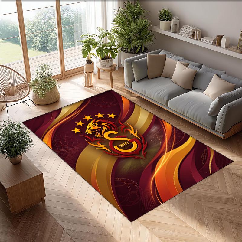 Tappeto Morbido Antiscivolo per Interni con Motivo Calcio Galatasaray FC Tappetino Decorativo Sportivo per Camera da Letto