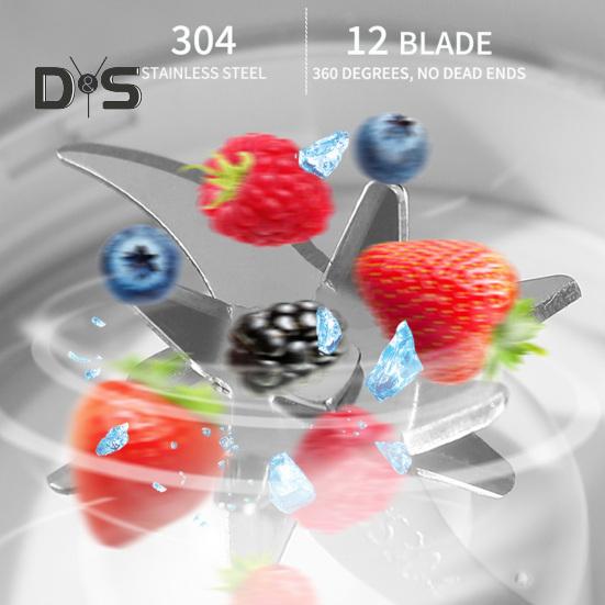 Wireless Portable Blender Fruit Juicer with Sharp Blades Digital Display BPA Free Easy To Clean Rechargeable Electric Mixer Blender