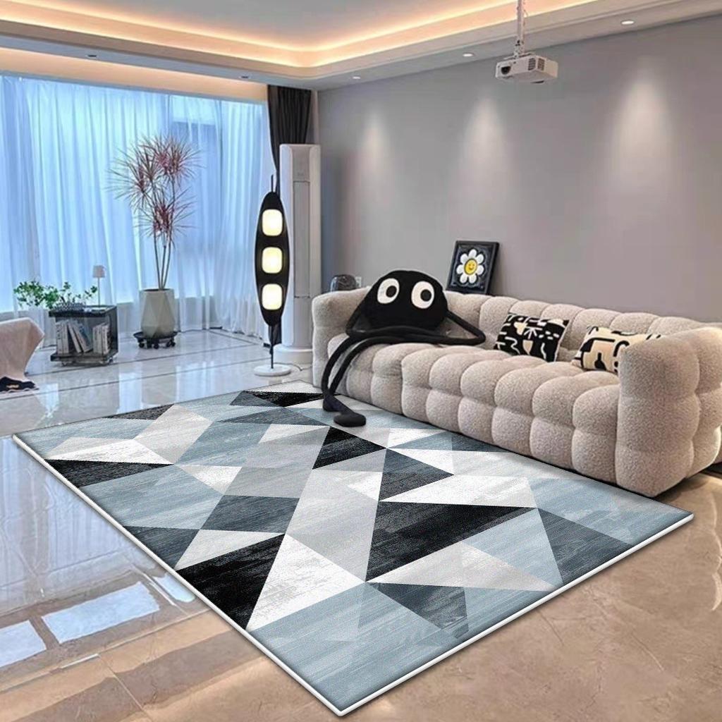 Nordic Geometric Home Carpet Decoration Living Room Modern Large Area Rug Foldable Washable Bedroom Bedside Non-slip Floor Mat